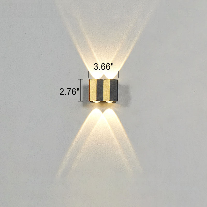 Avelena | Modernes Licht Luxus Golden Aluminium Outdoor wasserdichte Terrasse LED Wandleuchte Lampe