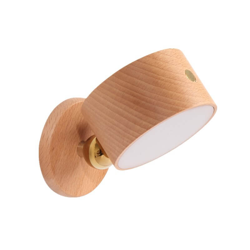 Avelena | Einfache Holz USB wiederaufladbare Touch-Magnet LED Nachtlicht Wand Sconce Lampe