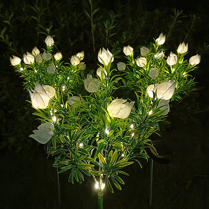 Avelena | Moderne Kreative Wasserdichte Imitation Gardenia LED Solarleuchte für Außen Terrasse