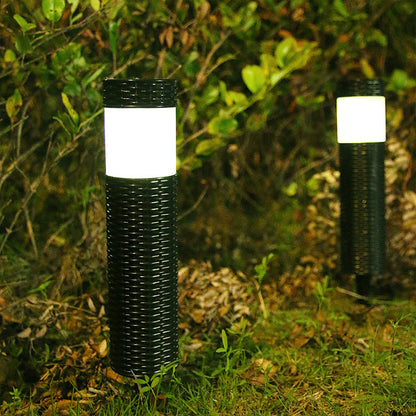 Avelena | Outdoor Solar Rattan Zylindrisches LED Garten Rasen Boden Einbau Landschaftslicht