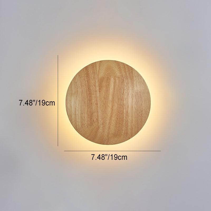 Avelena | Moderne Minimalistische Runde Irreguläre Oval Holz LED Wandleuchte Lampe Für Wohnzimmer