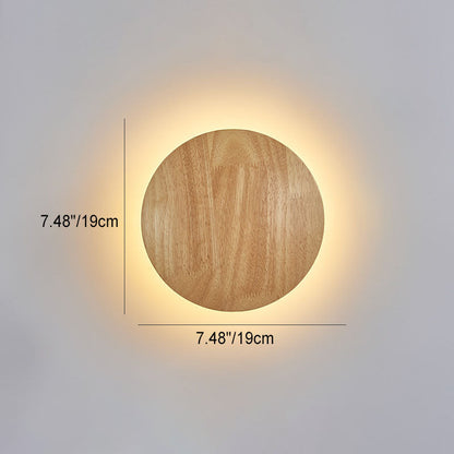 Avelena | Moderne Minimalistische Runde Irreguläre Oval Holz LED Wandleuchte Lampe Für Wohnzimmer