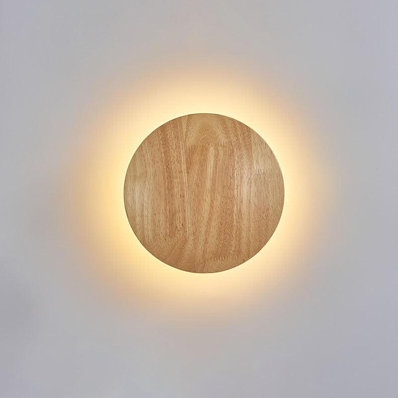 Avelena | Moderne Minimalistische Runde Irreguläre Oval Holz LED Wandleuchte Lampe Für Wohnzimmer