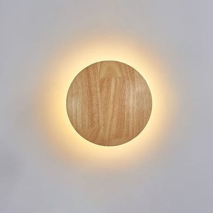 Avelena | Moderne Minimalistische Runde Irreguläre Oval Holz LED Wandleuchte Lampe Für Wohnzimmer