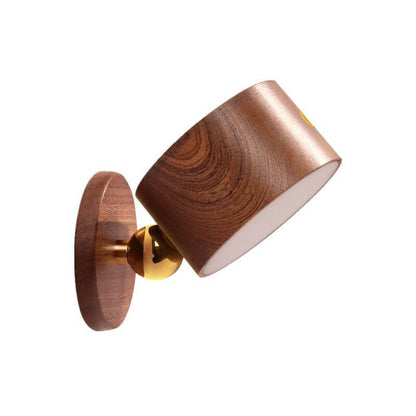 Avelena | Einfache Holz USB wiederaufladbare Touch-Magnet LED Nachtlicht Wand Sconce Lampe