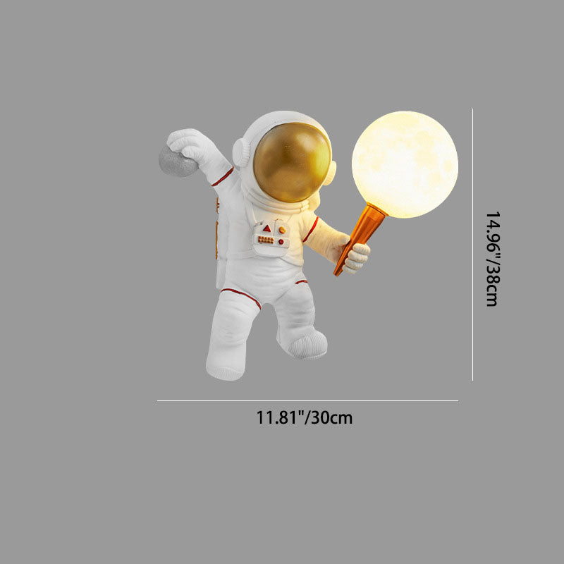 Avelena | CosmoBuddy Astronaut Wandlampe | Kreatives Design | Resin & ABS | LED Schlafzimmerlicht