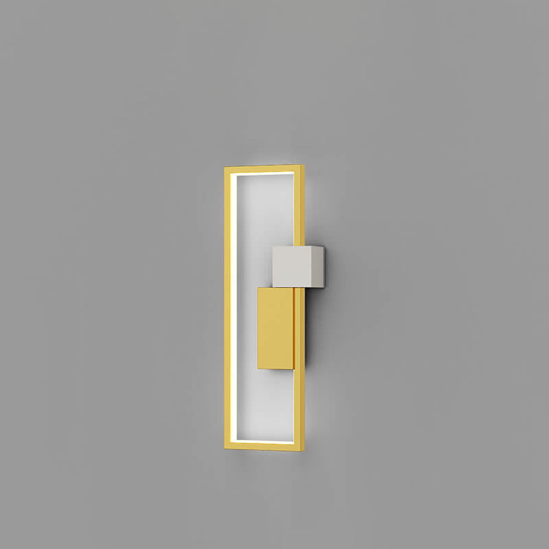 Avelena | Minimalistische Kreative Quadratische Rahmen Eisen Silikon LED Wandlampe