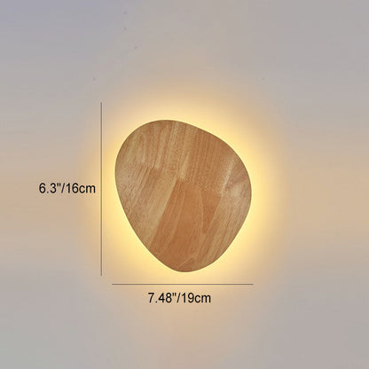 Avelena | Moderne Minimalistische Runde Irreguläre Oval Holz LED Wandleuchte Lampe Für Wohnzimmer