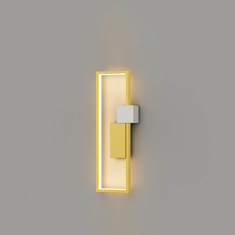Avelena | Minimalistische Kreative Quadratische Rahmen Eisen Silikon LED Wandlampe