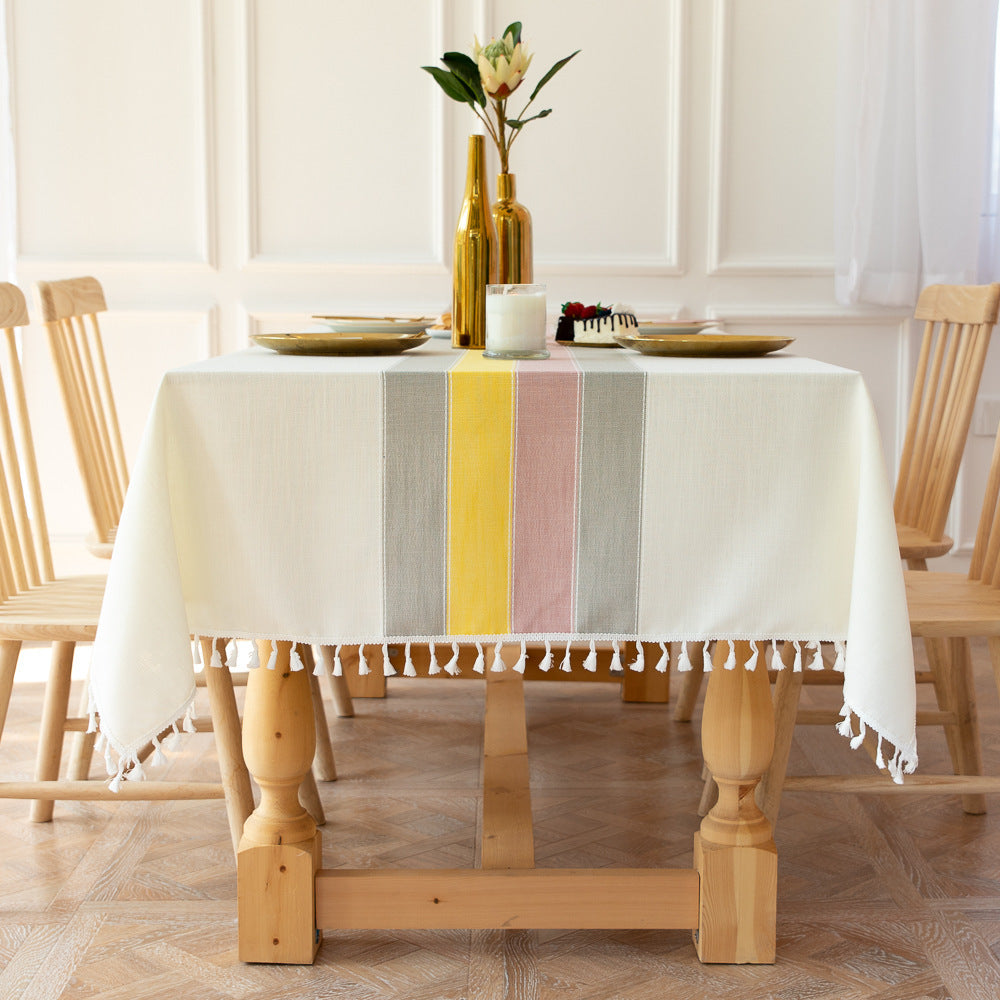 Avelena | Wasserdicht Ölbeständig Rechteckige Tischdecke Baumwolle Leinen Faltenresistente Tischdecke für Küche Esszimmer Buffet Party