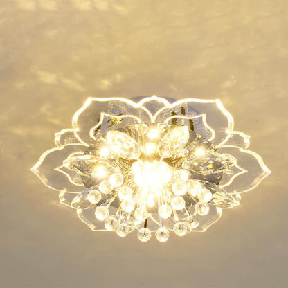 Avelena | GlowPetal LED Kristall Deckenleuchte | Blumenförmig | Modernes Design | Energiesparend | Dekorative Beleuchtung