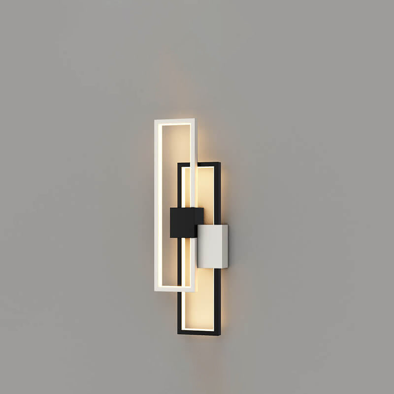 Avelena | Minimalistische Kreative Quadratische Rahmen Eisen Silikon LED Wandlampe