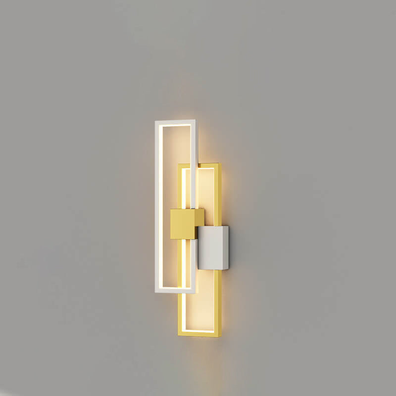 Avelena | Minimalistische Kreative Quadratische Rahmen Eisen Silikon LED Wandlampe