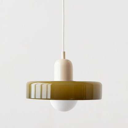 Avelena |  Pendelleuchte aus farbigem Glas | Elegante Hängeleuchte im Bauhaus-Stil | Designlampe für Wohnzimmer & Esszimmer