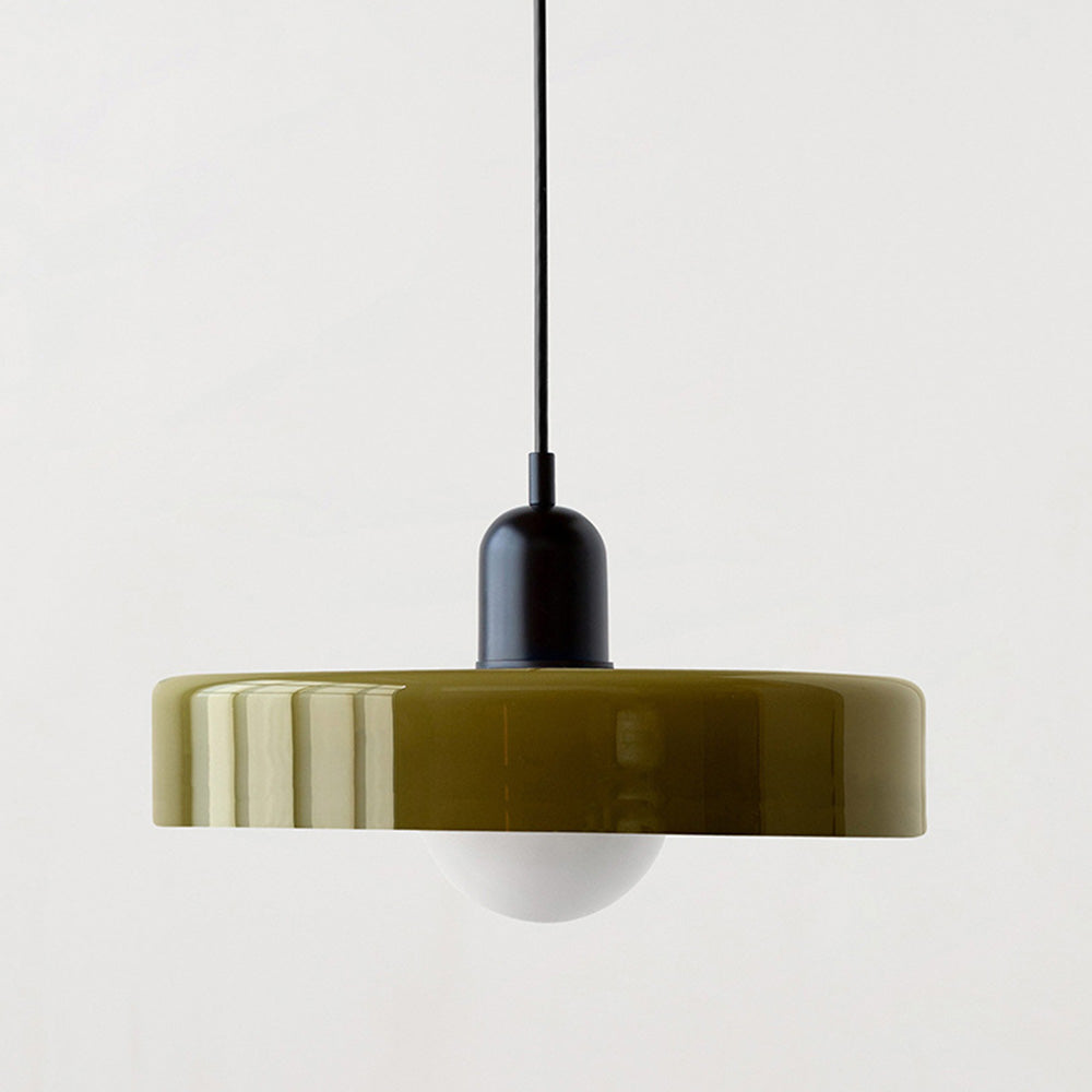 Avelena |  Pendelleuchte aus farbigem Glas | Elegante Hängeleuchte im Bauhaus-Stil | Designlampe für Wohnzimmer & Esszimmer