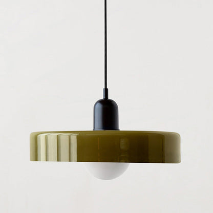 Avelena |  Pendelleuchte aus farbigem Glas | Elegante Hängeleuchte im Bauhaus-Stil | Designlampe für Wohnzimmer & Esszimmer