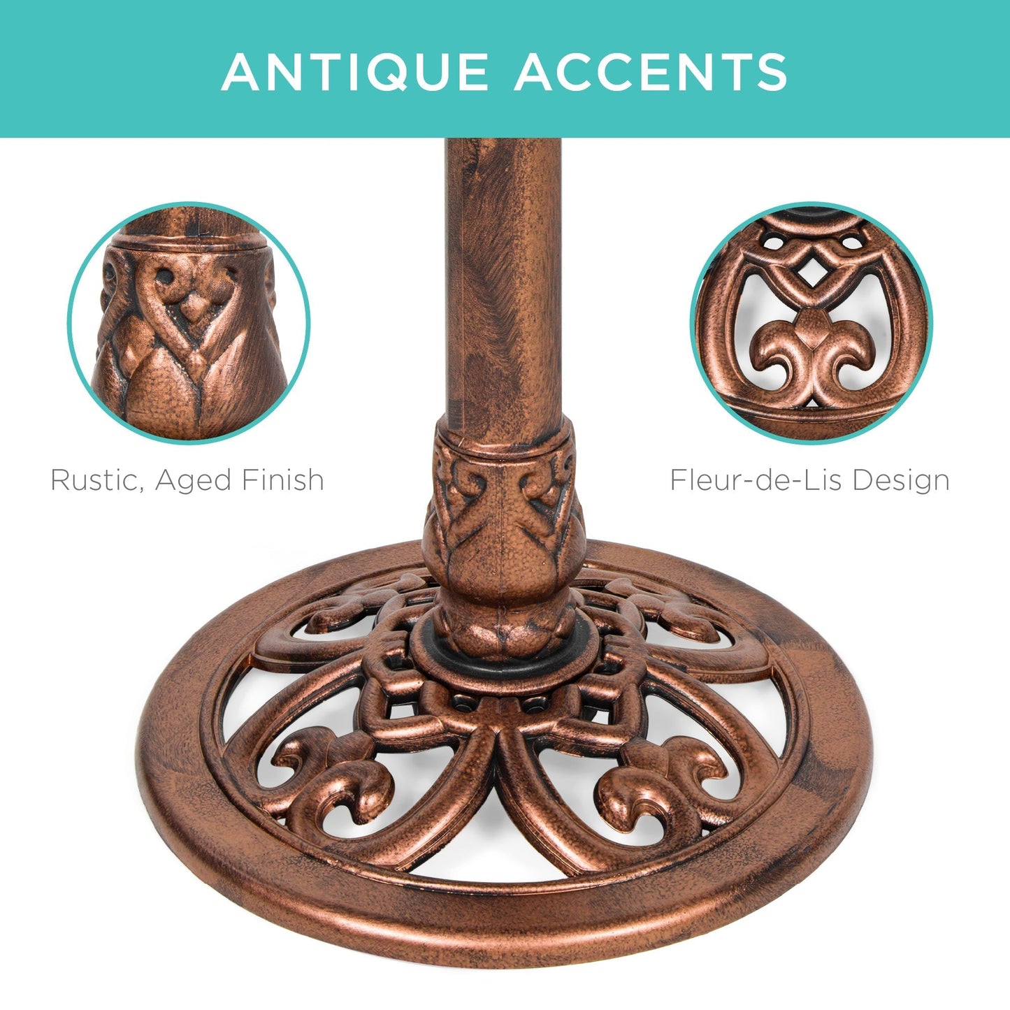 Avelena | Vogeltränke für den Garten mit Fleur-de-Lis Verzierung