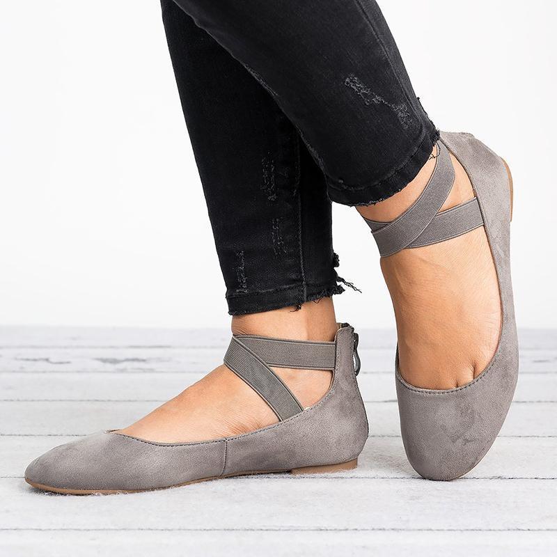 Avelena | Frauen Pu Nubuck Flache Freizeit Ballerina Schuhe