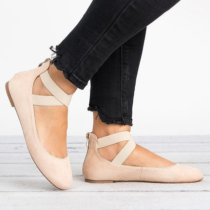 Avelena | Frauen Pu Nubuck Flache Freizeit Ballerina Schuhe