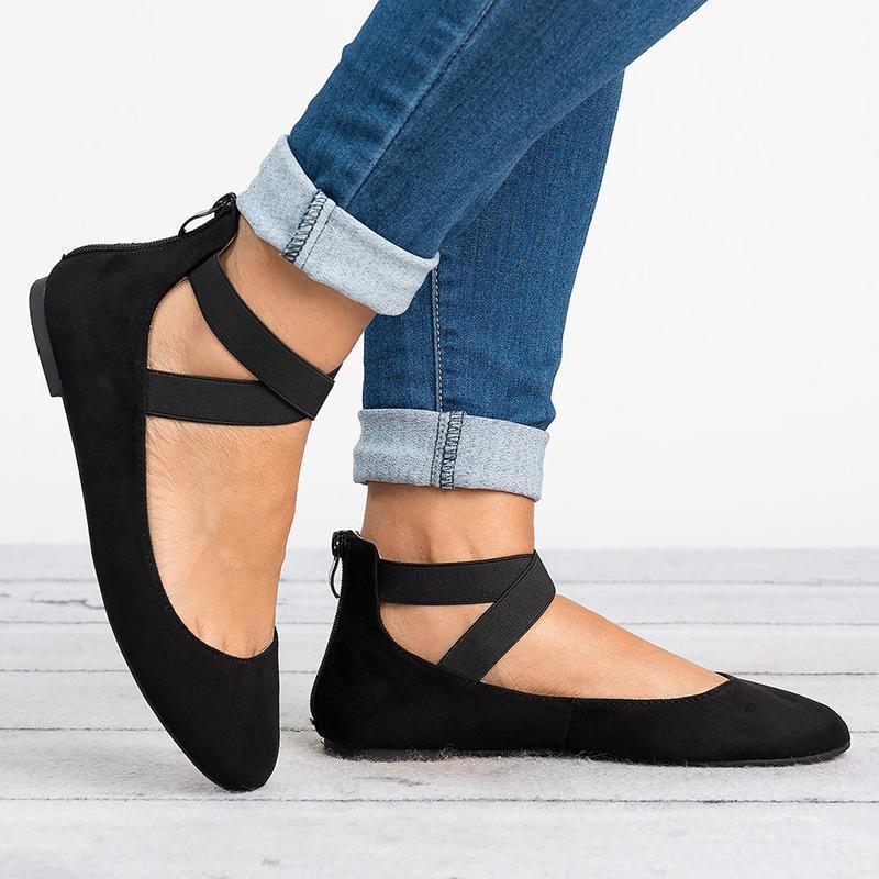 Avelena | Frauen Pu Nubuck Flache Freizeit Ballerina Schuhe