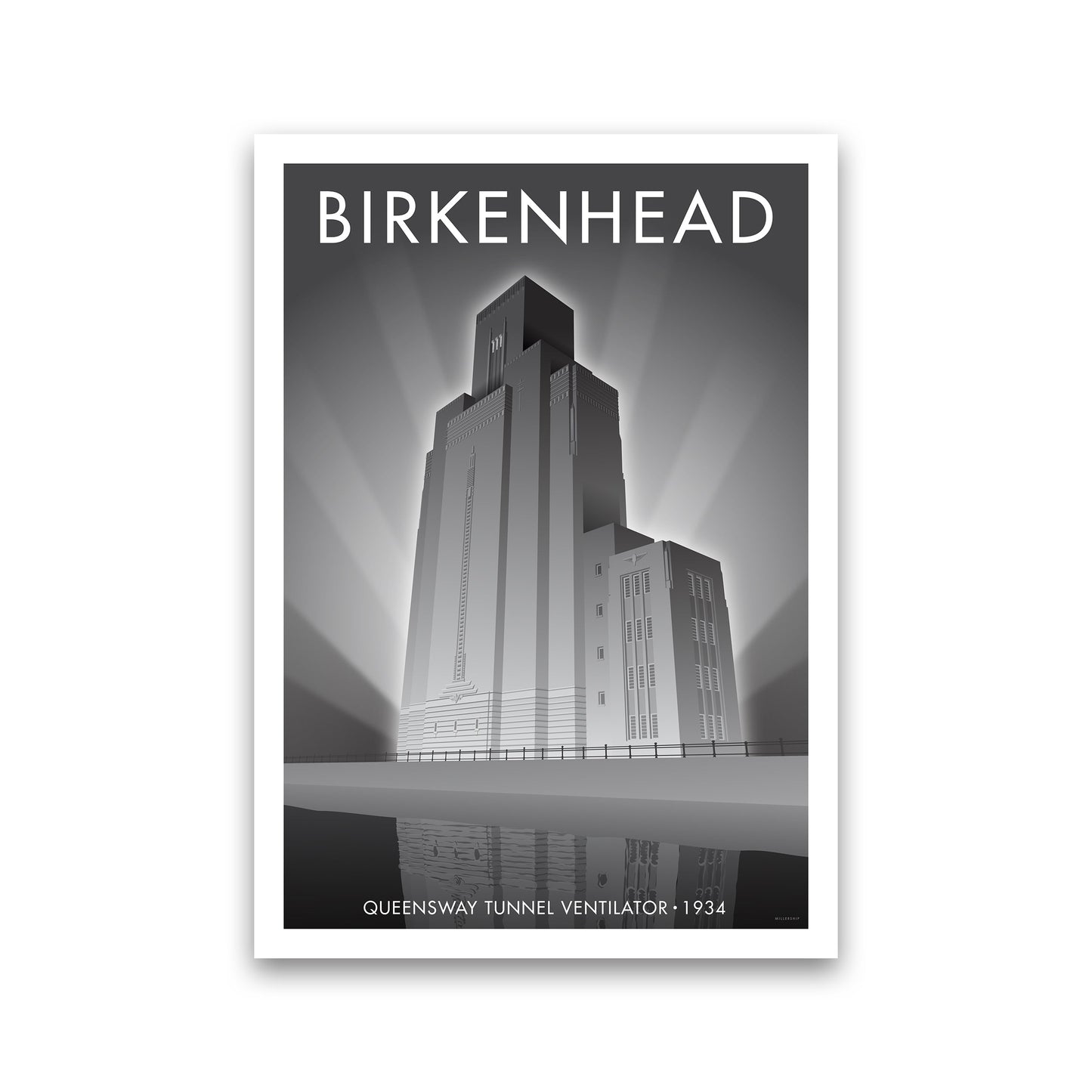 Avelena | Birkenhead Queensway Tunnel Reise Kunstdruck von Stephen Millership