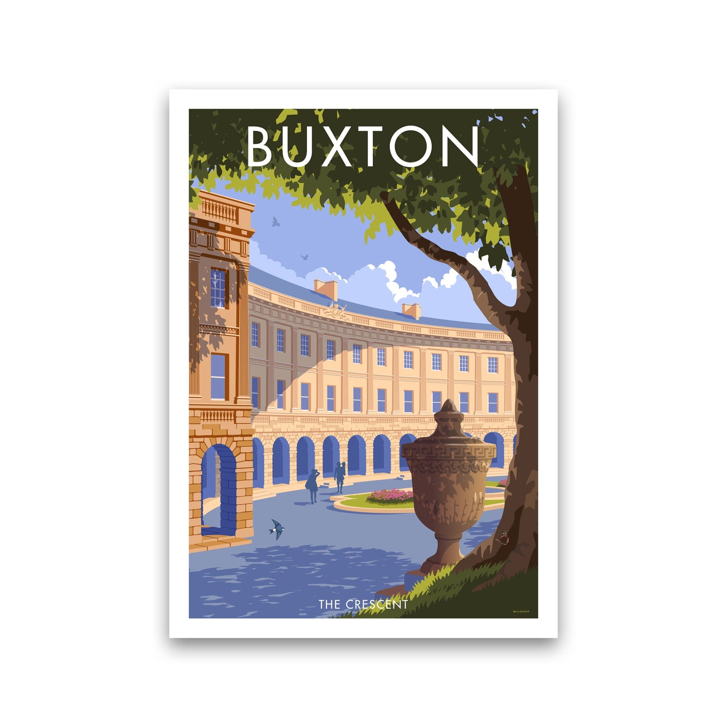 Avelena | Buxton Crescent Derbyshire Reise Kunstdruck