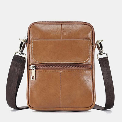 Avelena | Herren Kleine Echtleder Schultertasche – Kompakte Umhängetasche mit verstellbarem Riemen