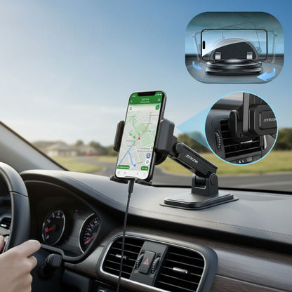 Avelena | 360° rotierende Auto-Handyhalterungen | Telefonhalter verstellbare Armaturenbrett- und Lüftungsbefestigung für Smartphones, ideal für sicheres Fahren und Navigation
