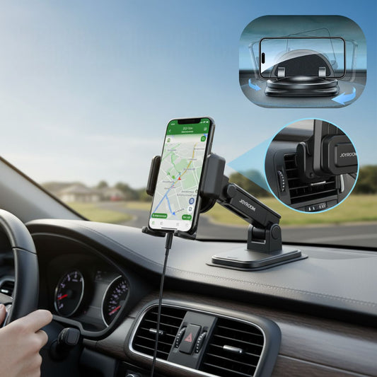 Avelena | 360° rotierende Auto-Handyhalterungen | Telefonhalter verstellbare Armaturenbrett- und Lüftungsbefestigung für Smartphones, ideal für sicheres Fahren und Navigation