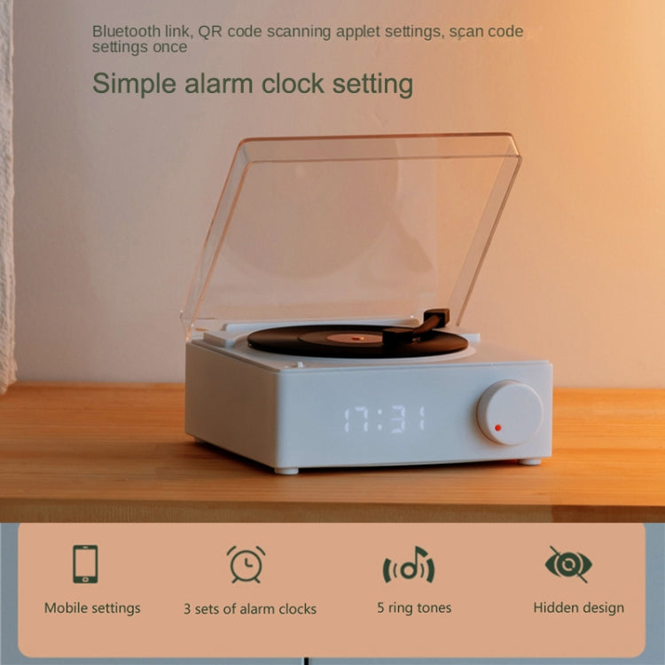 Avelena | Duosi X11 Vinyl Atomic Retro Bluetooth Lautsprecher Desktop Kreative Alarmclock (Pink)