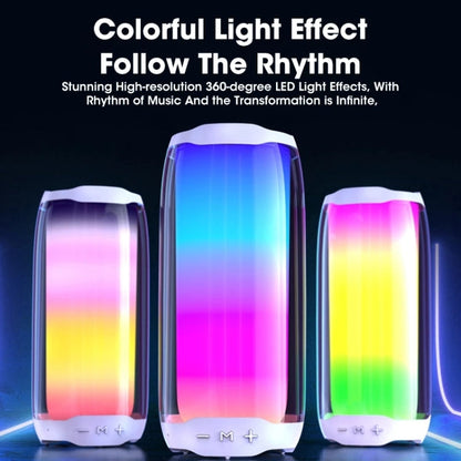 Avelena | NBY 8892 LED IPX5 Wasserdichter Tragbarer Drahtloser Bluetooth Lautsprecher (Weiß)