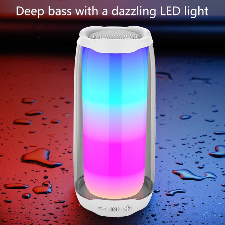 Avelena | NBY 8892 LED IPX5 Wasserdichter Tragbarer Drahtloser Bluetooth Lautsprecher (Weiß)