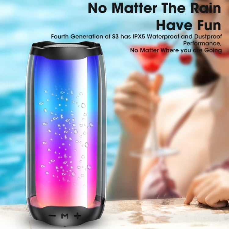 Avelena | NBY 8892 LED IPX5 Wasserdichter Tragbarer Drahtloser Bluetooth Lautsprecher (Weiß)