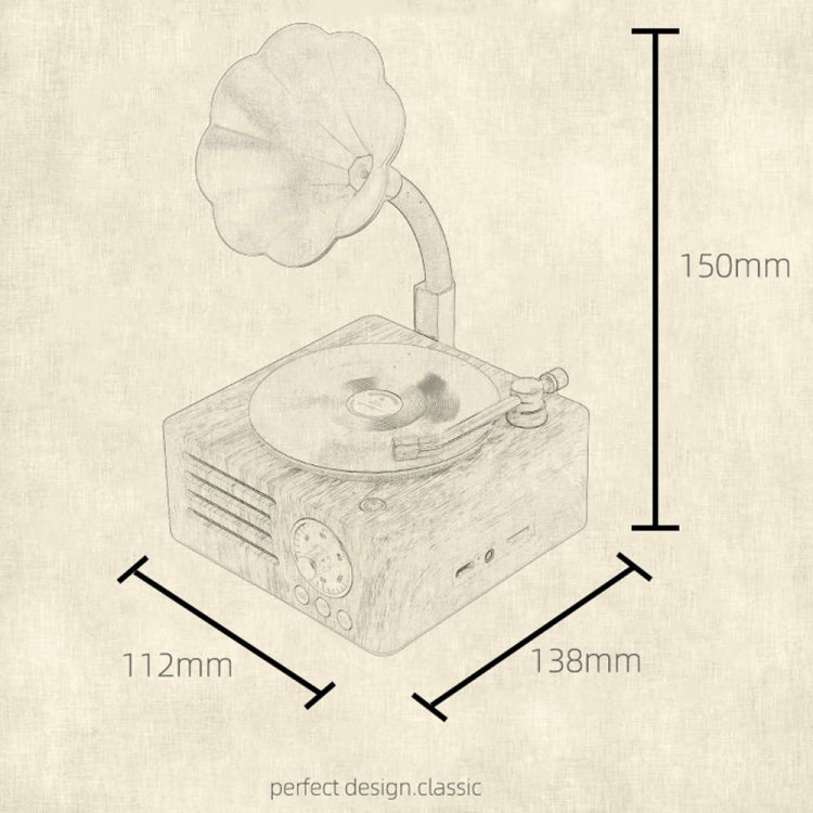 Avelena | T15 Vinyl Atomic Bluetooth Retro Kabelloser Audio Desktop-Lautsprecher