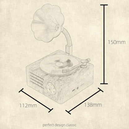 Avelena | T15 Vinyl Atomic Bluetooth Retro Kabelloser Audio Desktop-Lautsprecher