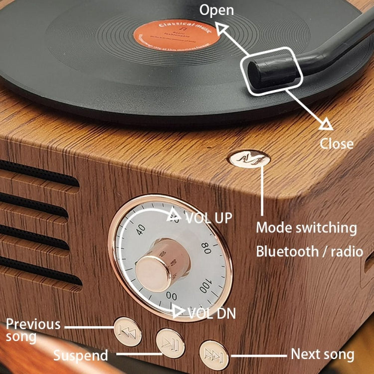 Avelena | T15 Vinyl Atomic Bluetooth Retro Kabelloser Audio Desktop-Lautsprecher