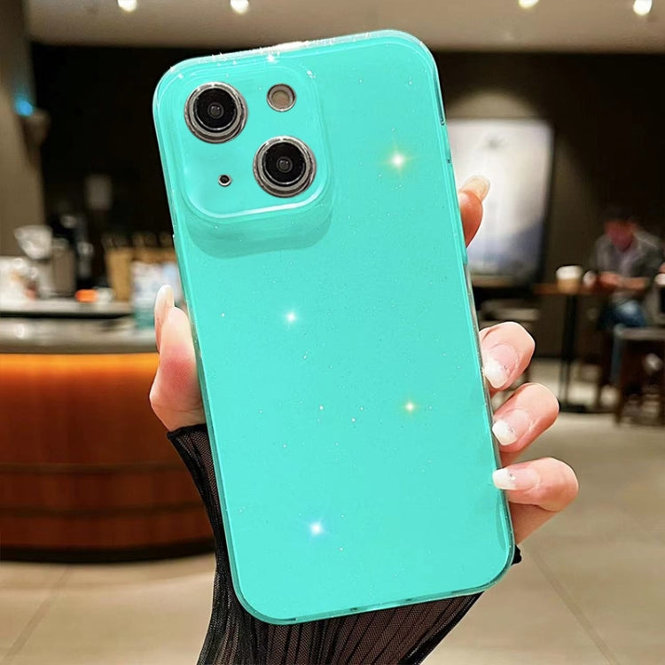 Avelena | iPhone 14 Jelly Glitter Einfarbig TPU Handyhülle - Grün