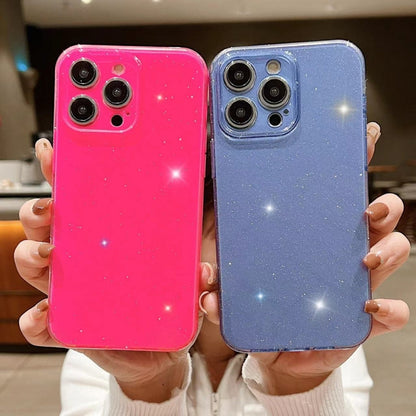 Avelena | iPhone 14 Jelly Glitter Einfarbig TPU Handyhülle - Grün