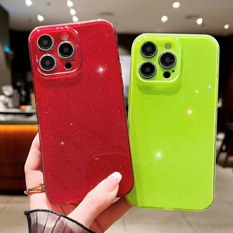 Avelena | iPhone 14 Jelly Glitter Einfarbig TPU Handyhülle - Grün