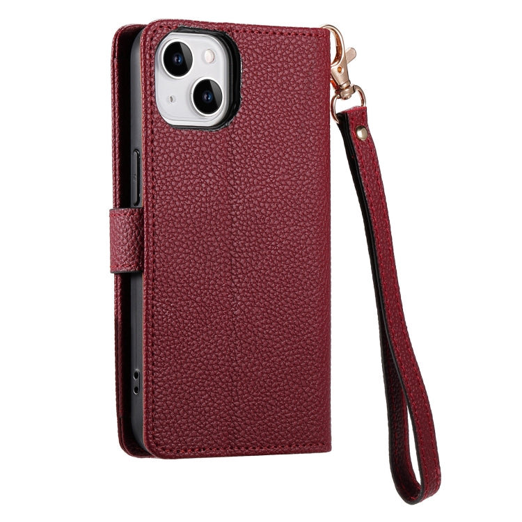Avelena | iPhone 14 Love Zipper Lanyard Leder Handyhülle - Rot