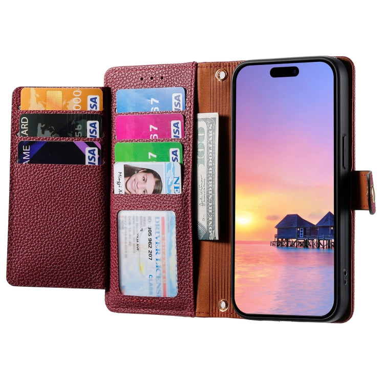 Avelena | iPhone 14 Love Zipper Lanyard Leder Handyhülle - Rot