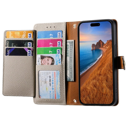 Avelena | iPhone 14 Love Reißverschluss Lanyard Leder Handyhülle - Grau