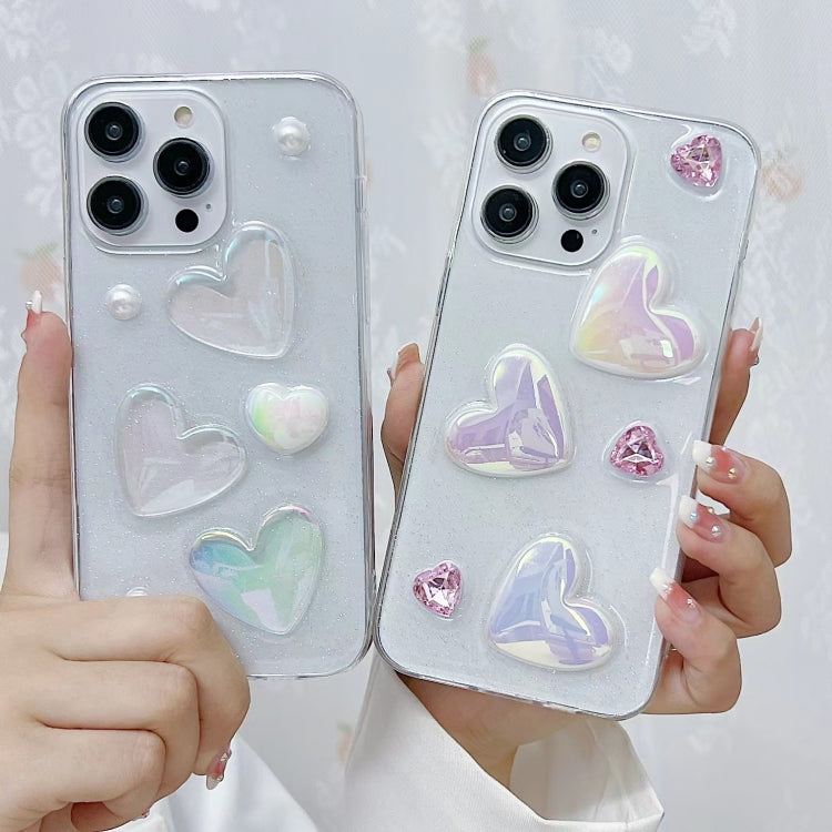 Avelena | iPhone 14 Love Epoxy TPU Handyhülle - Transparent