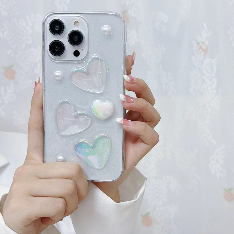 Avelena | iPhone 14 Love Epoxy TPU Handyhülle - Transparent