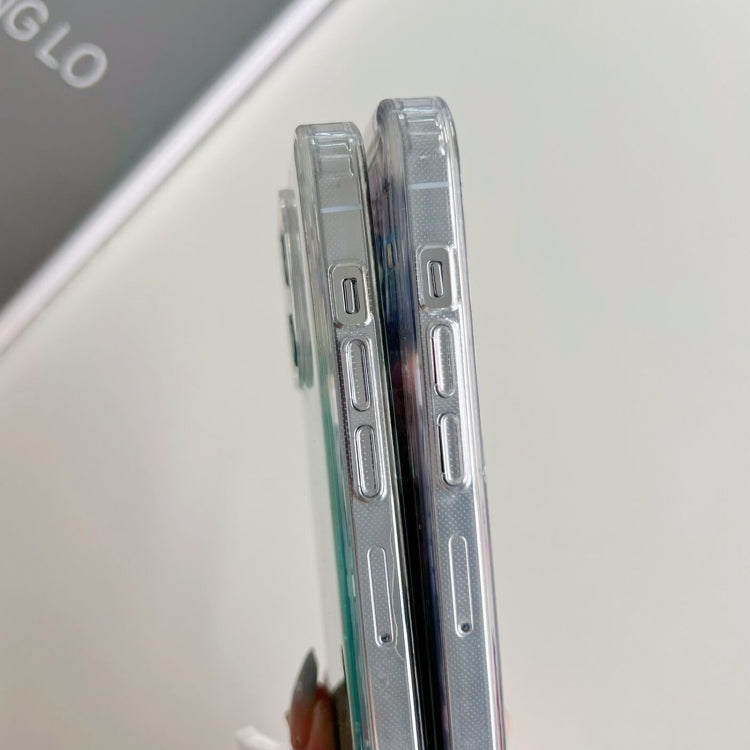 Avelena | iPhone 15 Glitter MagSafe Hybrid Clear TPU Handyhülle - Lila