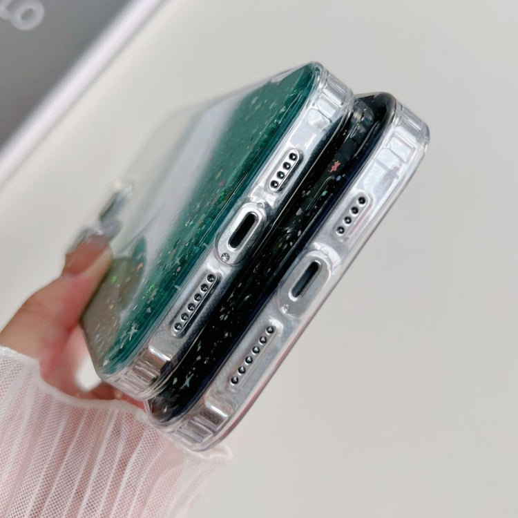 Avelena | iPhone 15 Glitter MagSafe Hybrid Clear TPU Handyhülle - Lila