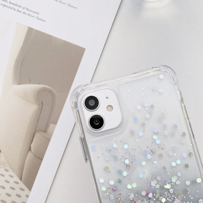 Avelena | Iphone 15 Pro Gradient Glitter Epoxy Tpu Verdickte Acryl-Handyhülle Mit Rundhals-Lanyard - Lila