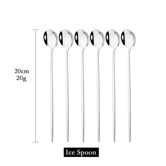 Avelena | Golden 6-teiliges Langstiel-Löffelset