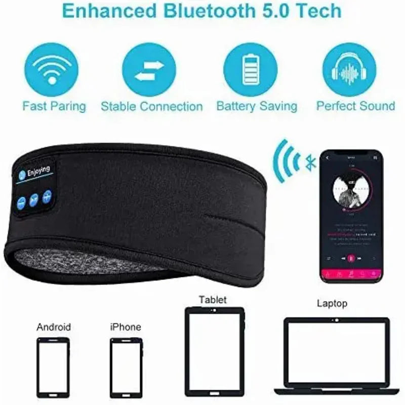 Avelena | Drahtlose Bluetooth-Kopfbedeckung - Sport- und Schlafkopfhörer mit Musikschlafkissen