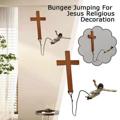 Avelena | Bungee Jumping Jesus Easter Atmosphere Decorative Ornaments Christ Figure Religious Decorations Holiday Gifts Hanging Ornaments